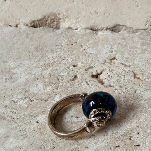 Pandora Silver Ring with Blue Charm
